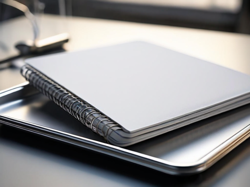 Clean blank divider cards arranged in a compact storage tray on a brushed metal surface, with angled morning light and shallow.