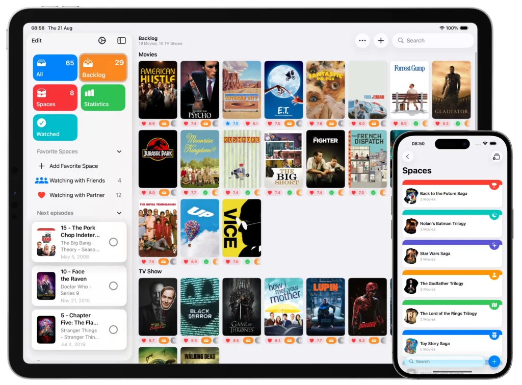 Watchlist interface showing a saved television program and a regional streaming-availability notification.