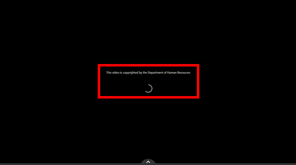 Screenshot of video player interface showing copyright editing notice label.